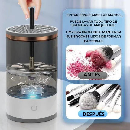 RadiantBrush Pro™ - Limpiador de Brochas de Maquillaje Automático